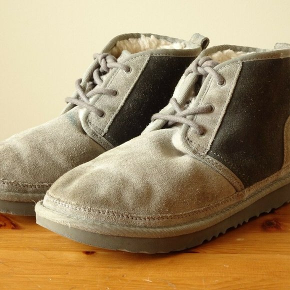 Unisex UGG NEUMEL Suede Lace Up Ankle Boots 1017320K Gray Size 6 Kids - Picture 4 of 12
